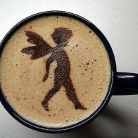 Украшение напитков, рисунки на кофе.